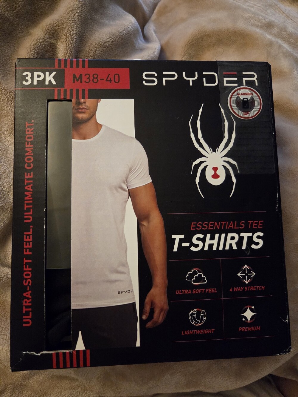 Spyder Essentials Tee Shirts 3PK - Black, New In Box Medium